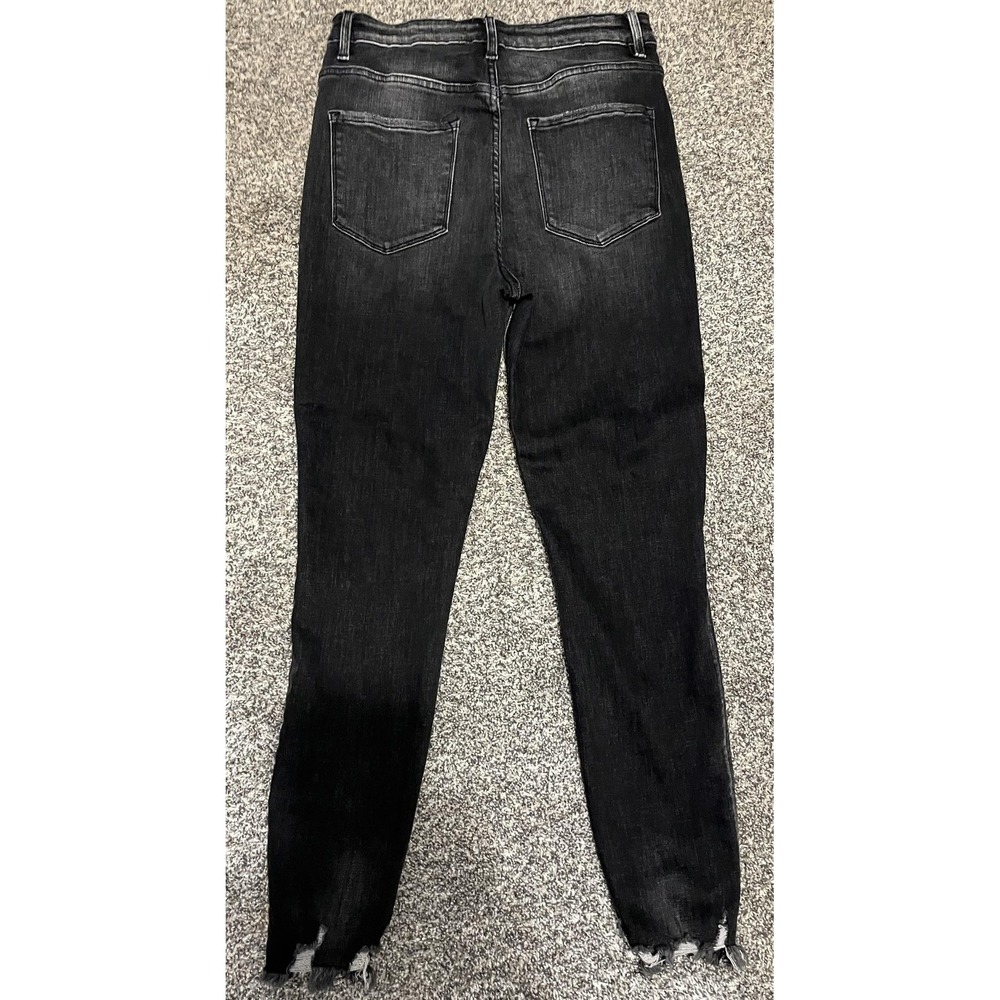 Flying Monkey Jeans Womens 30‎ Black High Rise Skinny Distressed Raw Hem Ankle - Picture 6 of 11